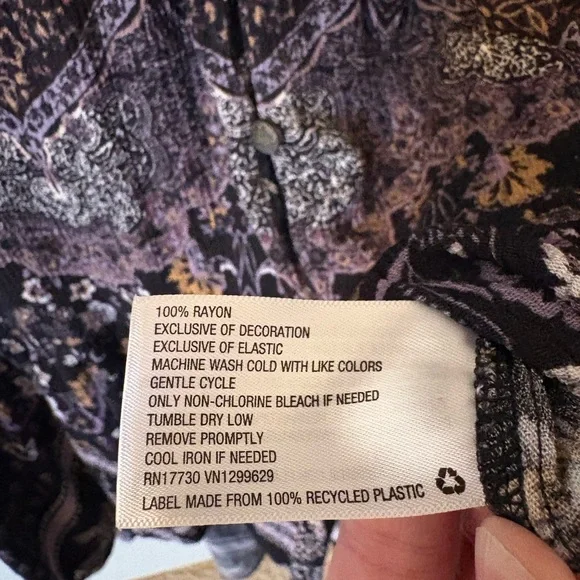 Whimsy goth XL Boho Maxi Dress Floral Paisley Black Purple Spring Festival Flowy - Picture 7 of 8